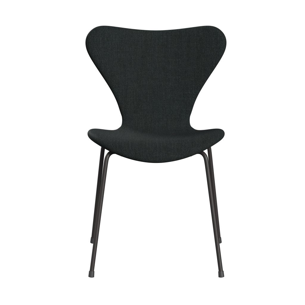 Fritz Hansen 3107 Silla tapicería completa, grafito cálido/remix gris azul oscuro gris