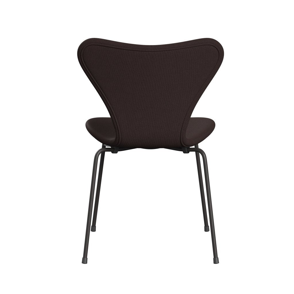 Fritz Hansen 3107 chaise complète complète, graphite chaud / remix bleu foncé (REM362)