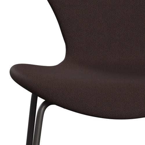 Fritz Hansen 3107 chaise complète complète, graphite chaud / remix bleu foncé (REM362)