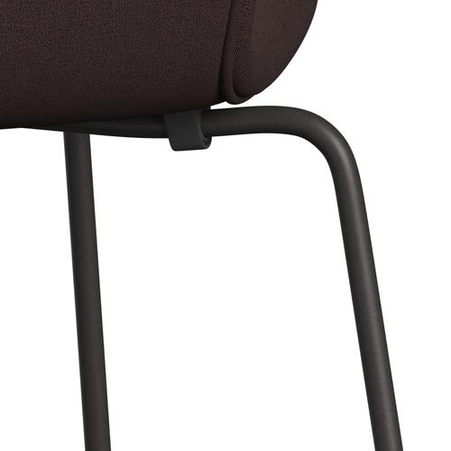 Fritz Hansen 3107 chaise complète complète, graphite chaud / remix bleu foncé (REM362)