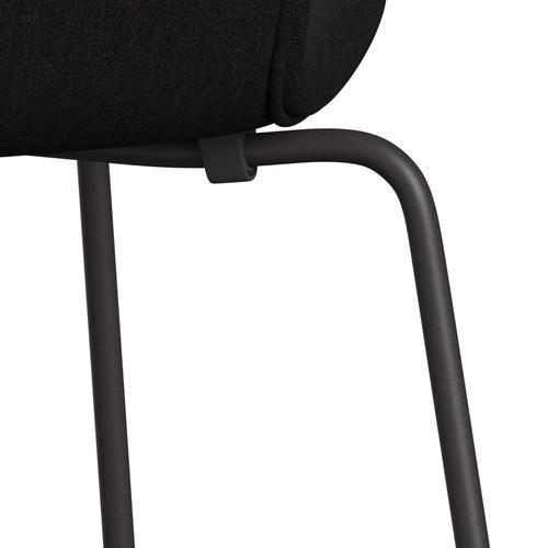 Fritz Hansen 3107 chaise complète complète, graphite chaud / remix brun foncé (REM393)