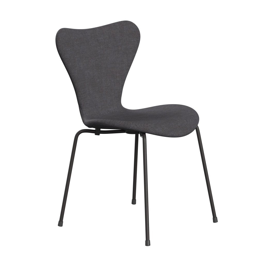 Fritz Hansen 3107 chaise complète complète, graphite chaud / remix gris foncé (REM266)