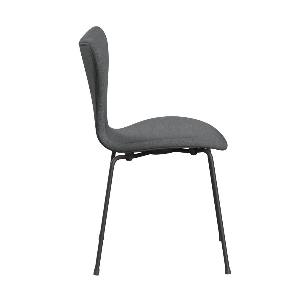 Fritz Hansen 3107 chaise complète complète, graphite chaud / gris remix (REM143)