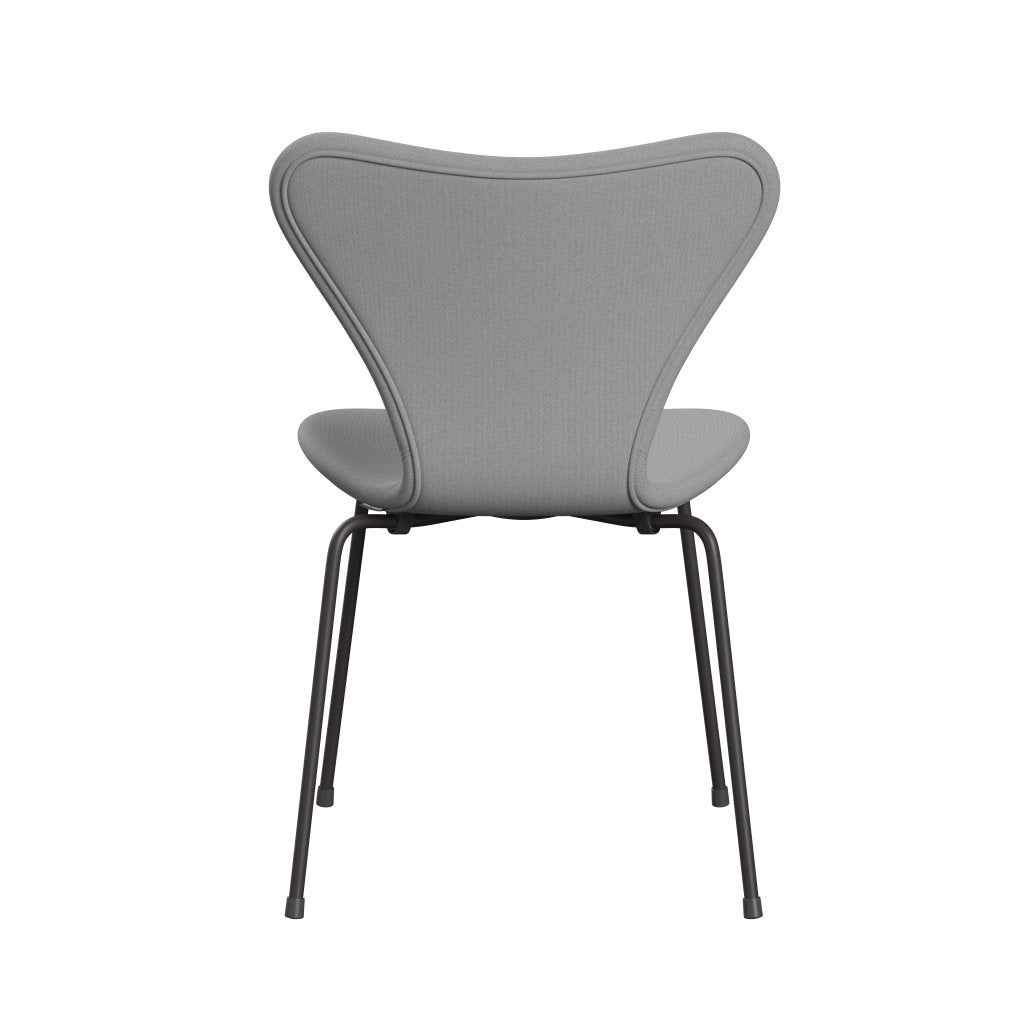 Fritz Hansen 3107 Silla tapicería completa, grafito cálido/remix gris/verde