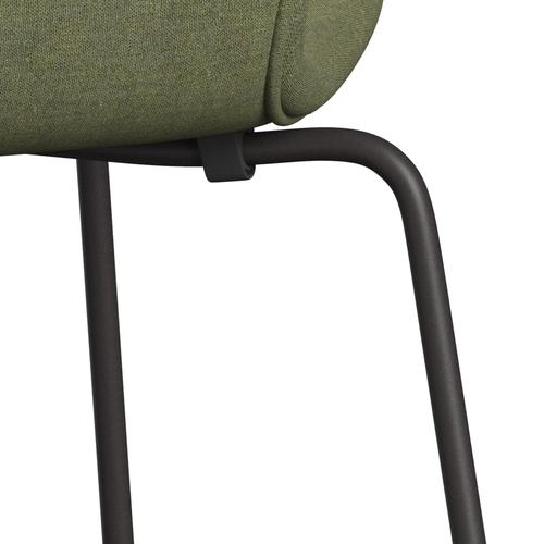 Fritz Hansen 3107 chaise complète complète, graphite chaud / remix vert