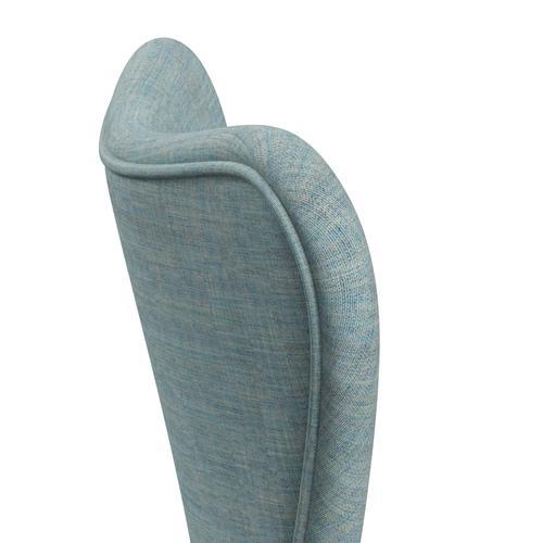 Fritz Hansen 3107 chaise complète complète, graphite chaud / remix bleu clair