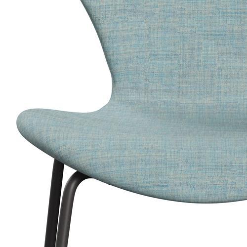 Fritz Hansen 3107 chaise complète complète, graphite chaud / remix bleu clair