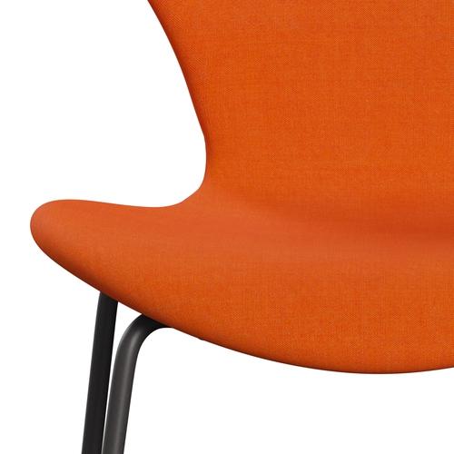 Fritz Hansen 3107 chaise complète complète, graphite chaud / remix orange léger