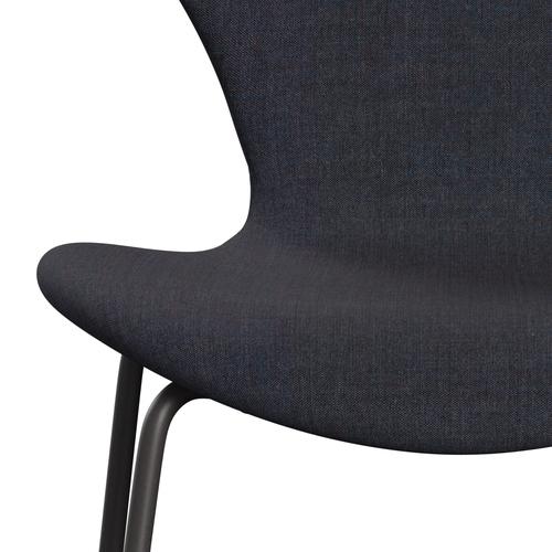 Fritz Hansen 3107 chaise complète complète, graphite chaud / remix denim bleu