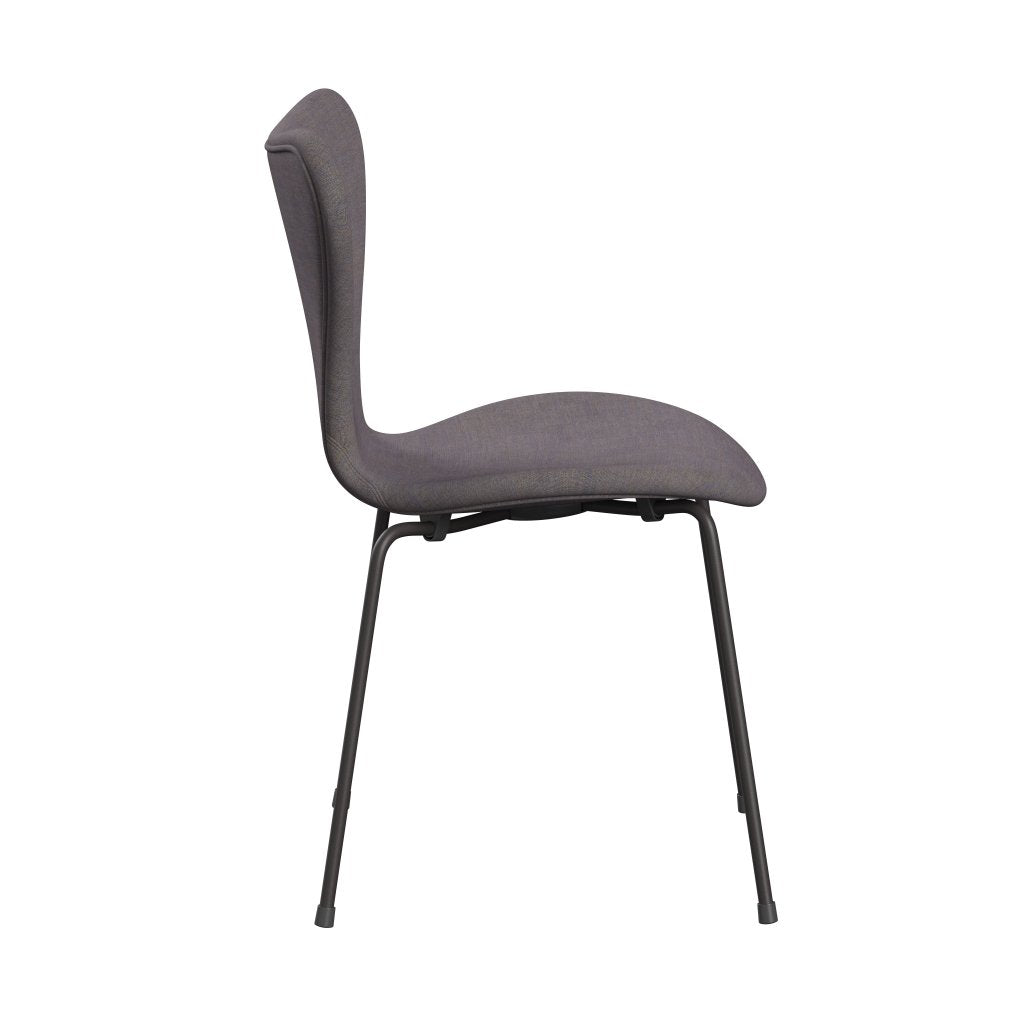 Fritz Hansen 3107 Chair Full Upholstery, Warm Graphite/Remix Pink Blue