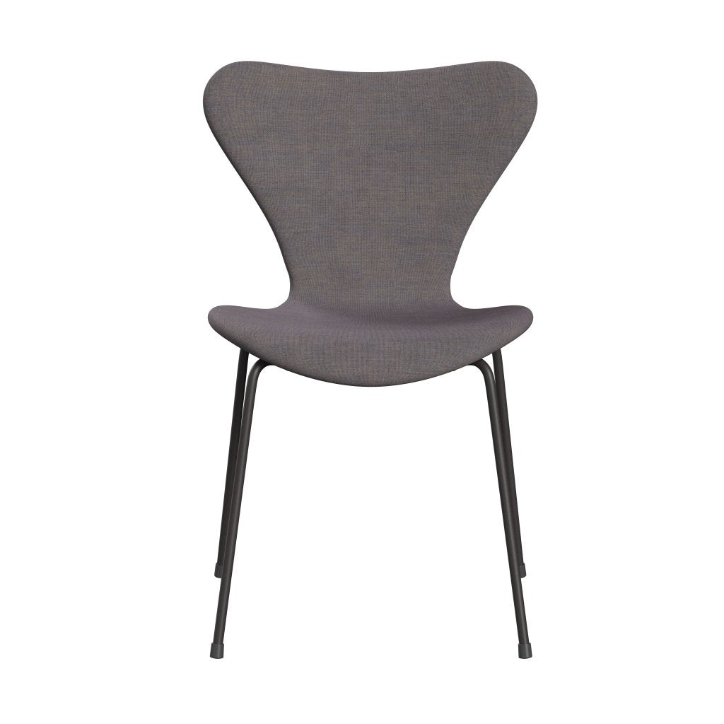 Fritz Hansen 3107 sedia piena tappezzeria, grafite calda/remix blu rosa