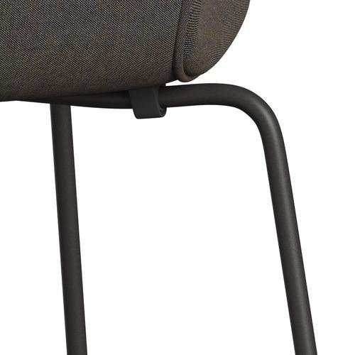 Fritz Hansen 3107 chaise complète complète, graphite chaud / remix rouille bleu