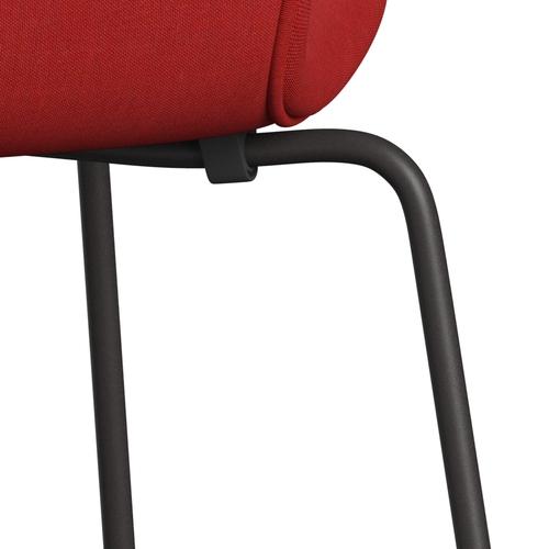 Fritz Hansen 3107 Chair Full Upholstery, Warm Graphite/Remix Red