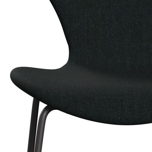 Fritz Hansen 3107 chaise complète complète, graphite chaud / remix noir (REM183)