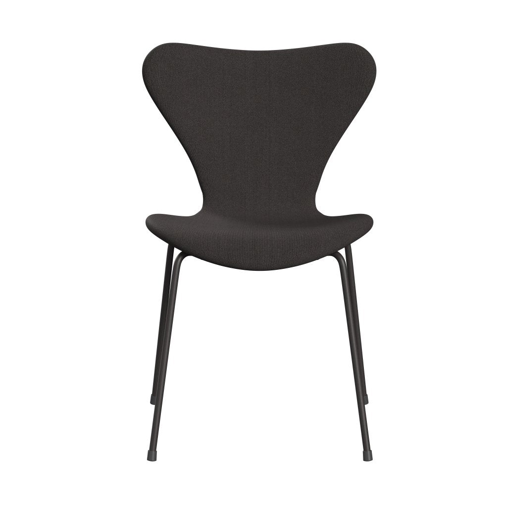 Fritz Hansen 3107 chaise complète complète, graphite chaud / remix noir (REM276)