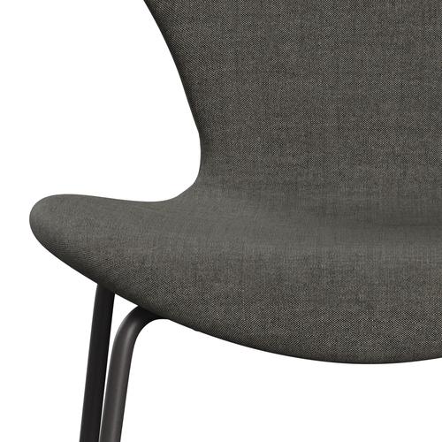 Fritz Hansen 3107 chaise complète complète, graphite chaud / remix noir et blanc