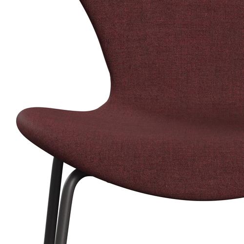 Fritz Hansen 3107 Stuhl Vollpolsterung, Warmes Graphit/Weinrot-Remix