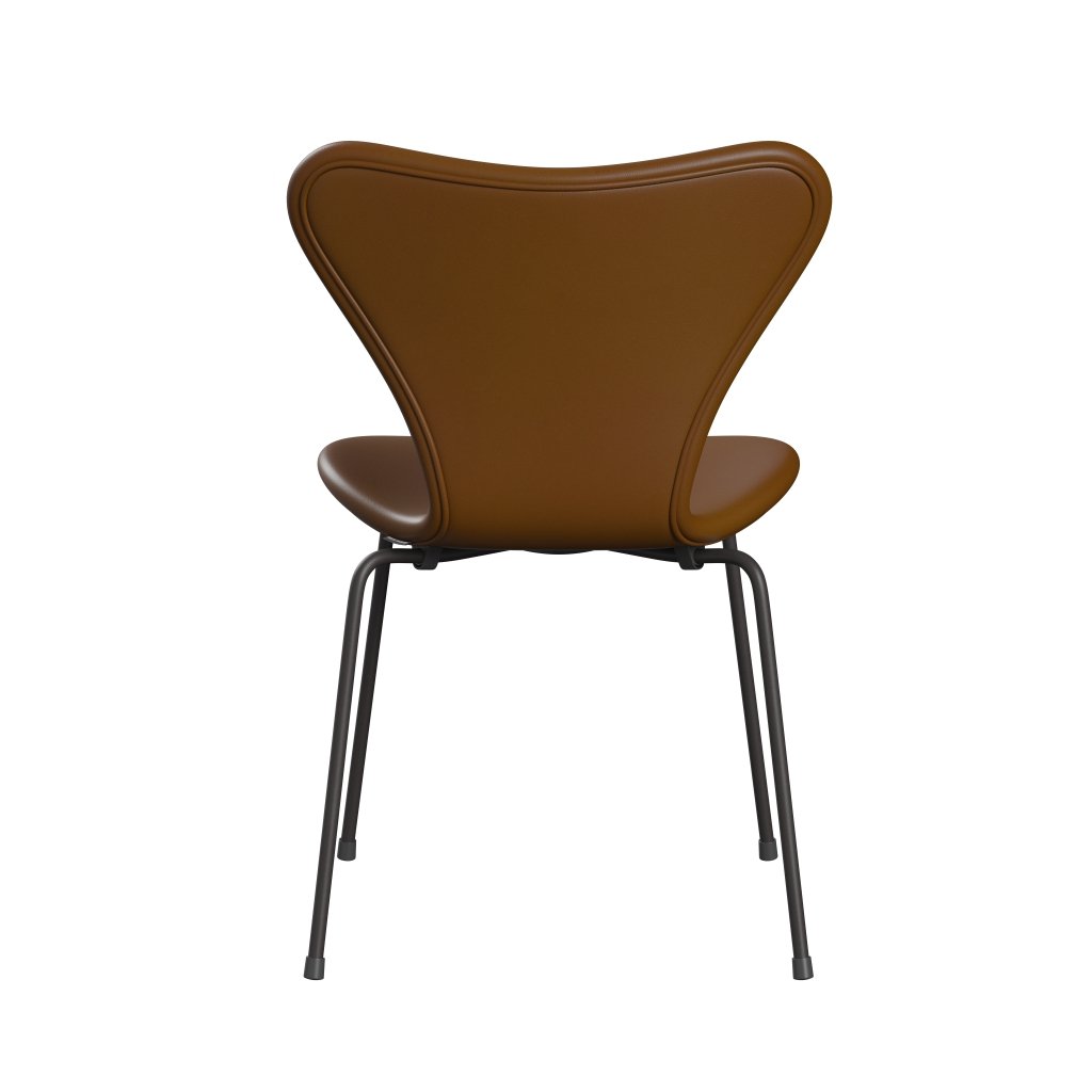 Fritz Hansen 3107 sedia piena tappezzeria, grafite calda/noce morbida