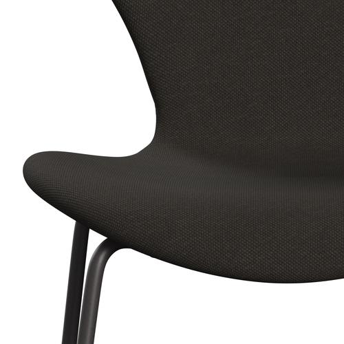 Fritz Hansen 3107 chaise complète complète, graphite chaud / brun Steelcut