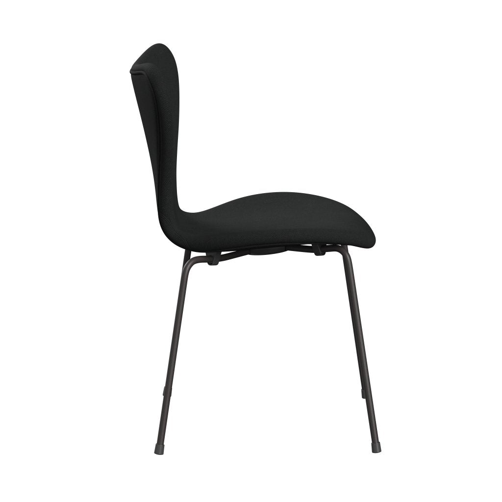 Fritz Hansen 3107 stoel Volledige bekleding, warme grafiet/staalcut donkerbruin (STI380)