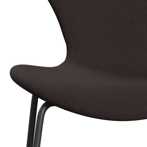 Fritz Hansen 3107 stoel Volledige bekleding, warme grafiet/staalcut donkere aarde bruin