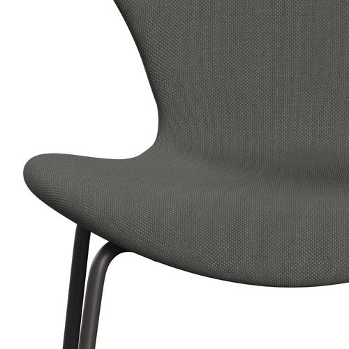 Fritz Hansen 3107 Stuhl Vollpolsterung, Warm Graphit/Stahlschnitt Grau