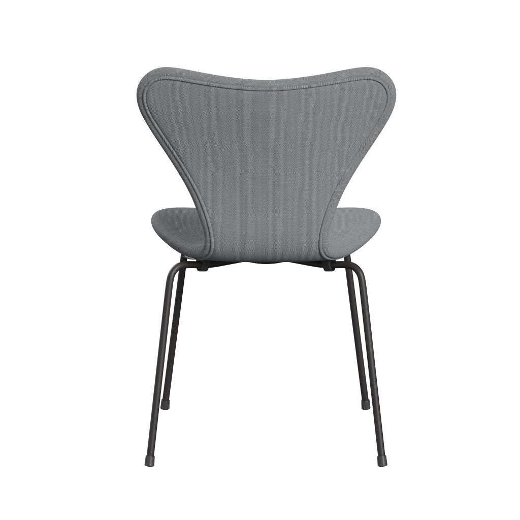 Fritz Hansen 3107 Stuhl Vollpolsterung, Warm Graphit/Stahlschnitt Hellgrau