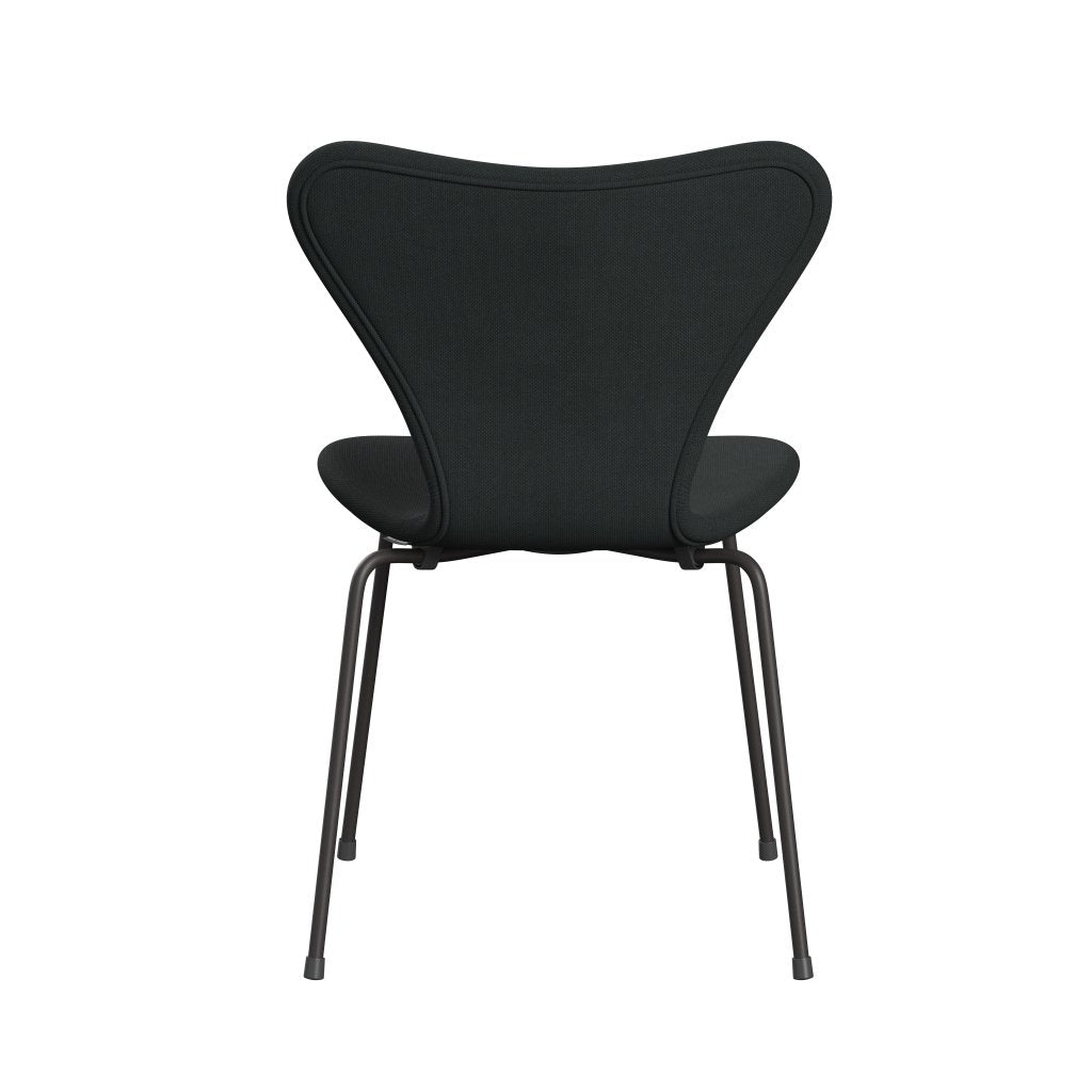 Silla Fritz Hansen 3107 Tapicería completa, grafito caliente/carbón de acero de acero