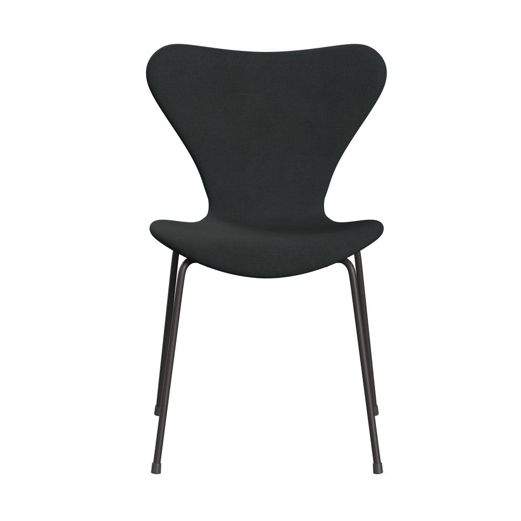 Fritz Hansen 3107 chaise complète complète, graphite chaud / charbon de bois Steelcut