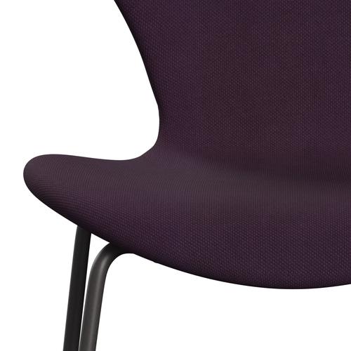 Fritz Hansen 3107 Stuhl Vollpolsterung, Warm Graphit/Stahlschnitt Medium Violet