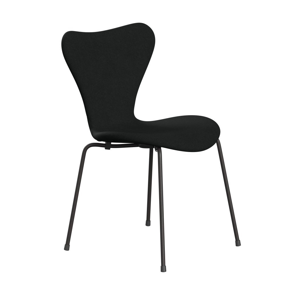 Fritz Hansen 3107 chaise complète complète, graphite chaud / acier noir