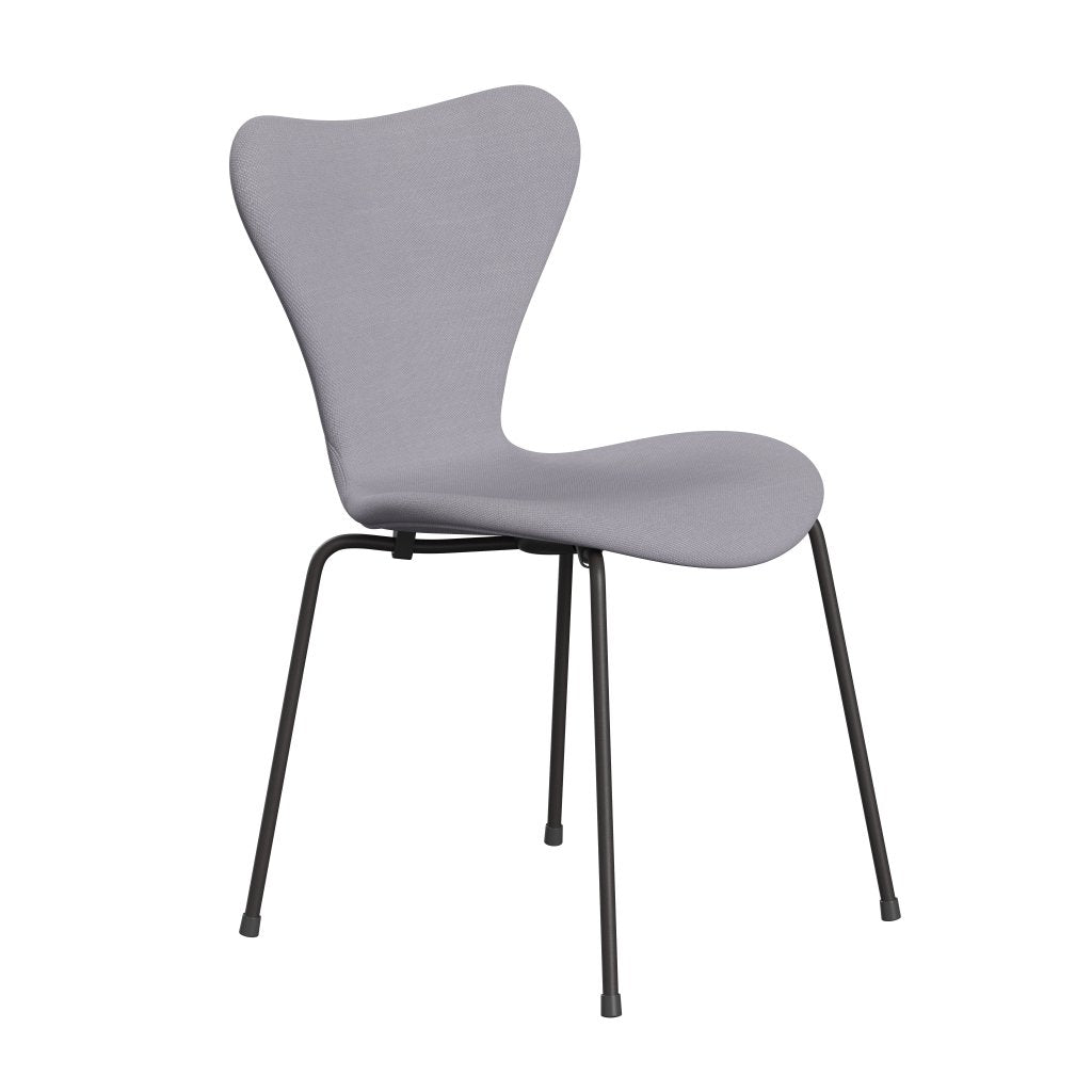 Fritz Hansen 3107 Stuhl Vollpolsterung, Warm Graphite/Stahlschnitt Siber Grey Light