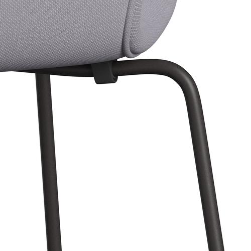 Fritz Hansen 3107 Stuhl Vollpolsterung, Warm Graphite/Stahlschnitt Siber Grey Light