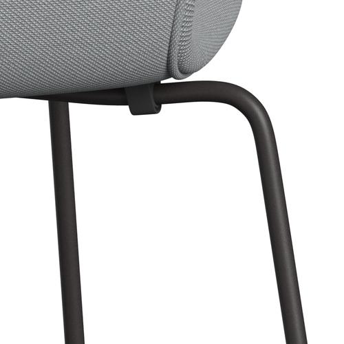 Fritz Hansen 3107 sedia piena rivestimento, trio di grafite/taglio in acciaio calda beige