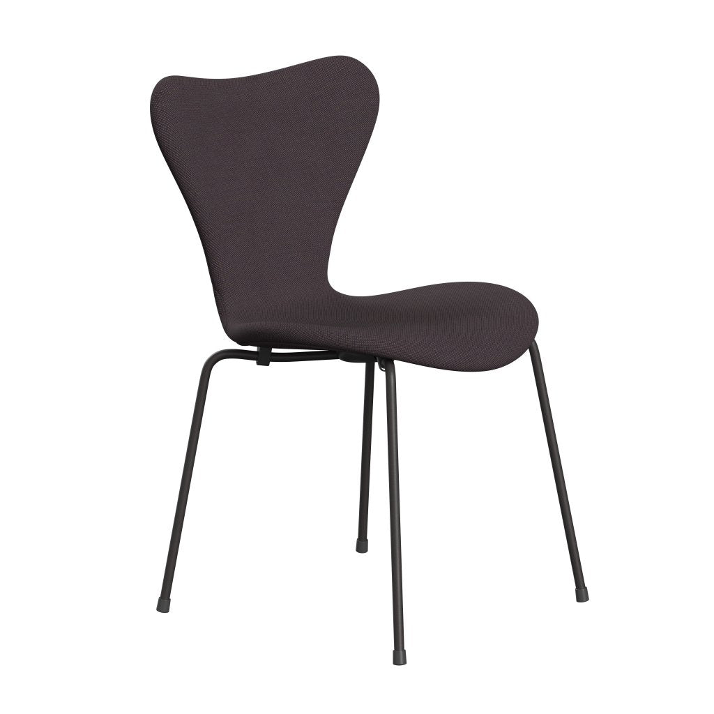 Fritz Hansen 3107 sedia piena rivestimento, trio di grafite calda/taglio in acciaio