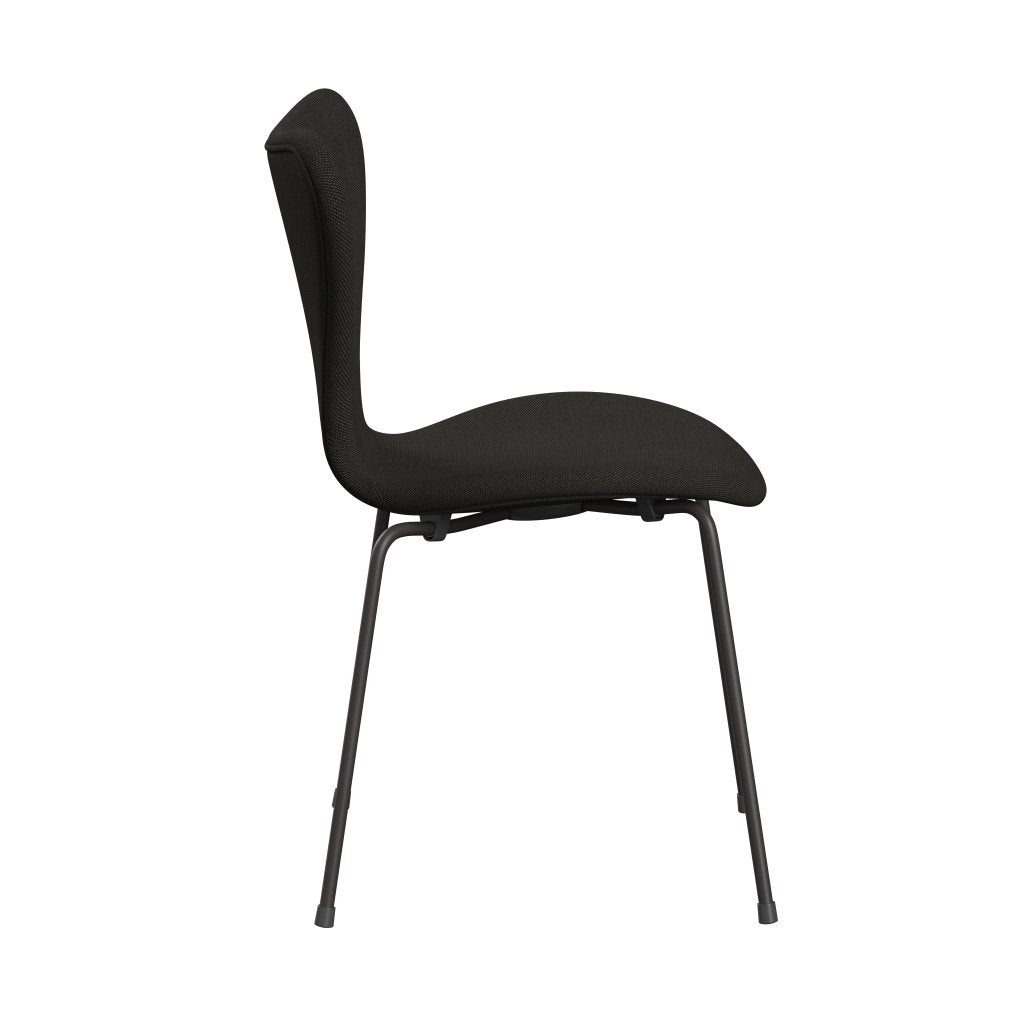 Fritz Hansen 3107 Chair Full Upholstery, Warm Graphite/Steelcut Trio Dark Brown