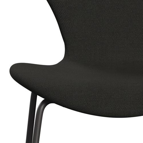 Fritz Hansen 3107 stol fuld polstring, varm grafit/stålcut trio mørkebrun