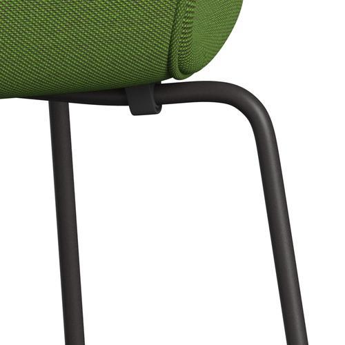 Fritz Hansen 3107 stoel Volledige bekleding, warm grafiet/staalcut trio gras groen