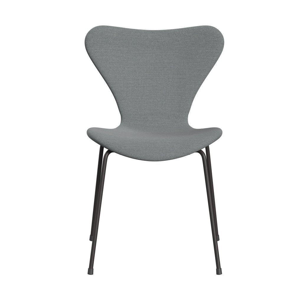 Fritz Hansen 3107 stol fuld polstring, varm grafit/stålcut trio grå