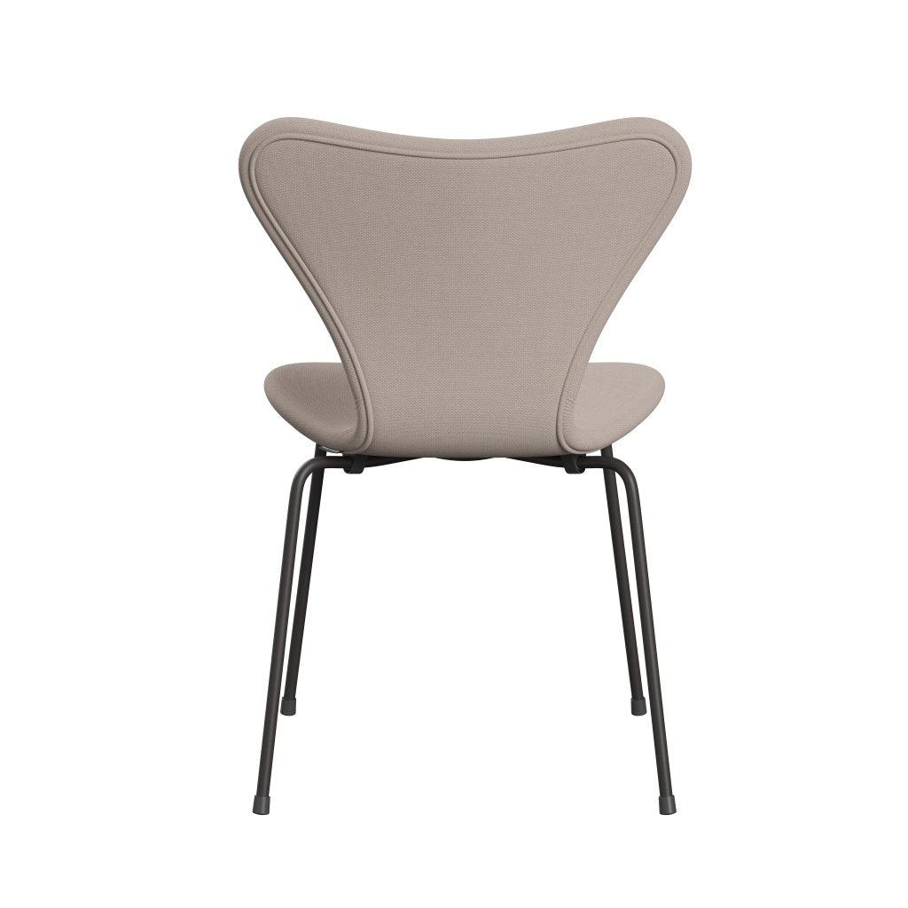 Fritz Hansen 3107 Stol Fullklädsel, varm grafit/steelcut -trioljus beige