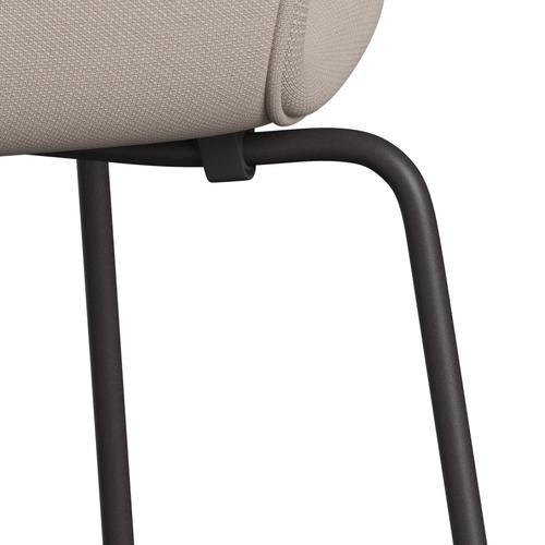 Silla Fritz Hansen 3107 Tapicería completa, grafito cálido/trío acero beige ligero