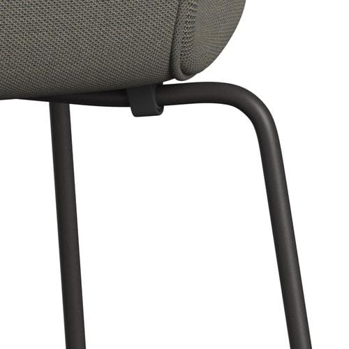 Fritz Hansen 3107 chaise complète complète, graphite chaud / trio Steelcut marron clair