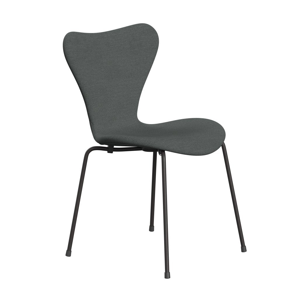 Fritz Hansen 3107 chaise complète complète, graphite chaud / charbon de bois de trio Steelcut