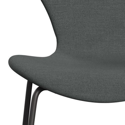 Fritz Hansen 3107 chaise complète complète, graphite chaud / charbon de bois de trio Steelcut