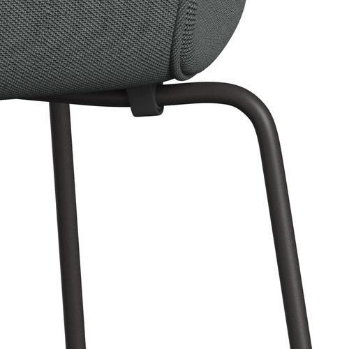 Fritz Hansen 3107 chaise complète complète, graphite chaud / charbon de bois de trio Steelcut