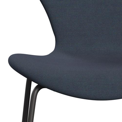 Fritz Hansen 3107 chaise complète complète, graphite chaud / trio Steelcut vert olive / turquoise