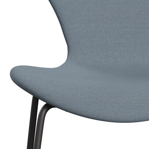 Fritz Hansen 3107 sedia piena tappezzeria, calda grafite/taglio in acciaio blu pastello