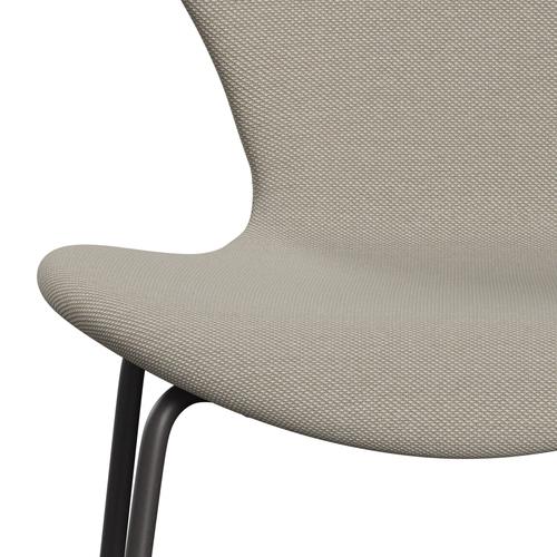 Silla Fritz Hansen 3107 tapicería completa, grafito cálido/arena de trío acero de acero