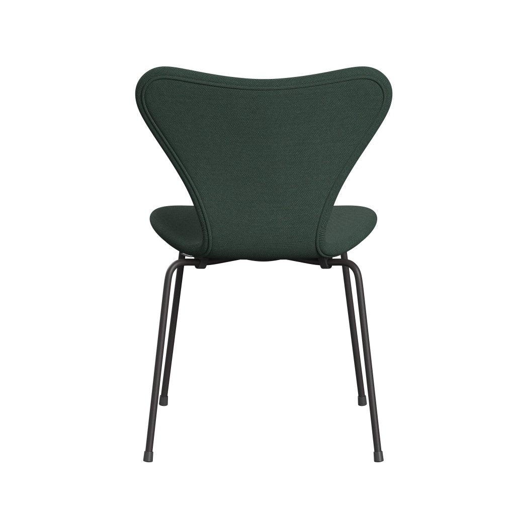 Fritz Hansen 3107 chaise pleine d'ameublement, graphite chaud / trio Steelcut vert poussiéreux