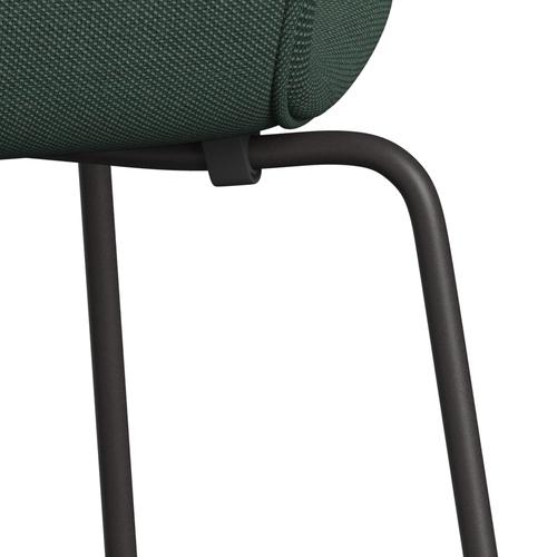 Fritz Hansen 3107 chaise pleine d'ameublement, graphite chaud / trio Steelcut vert poussiéreux